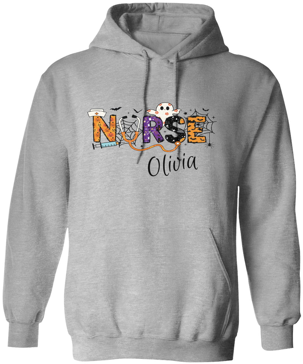 Personalized Spooky Halloween Nurse T-Shirt | Sweatshirt | Hoodie – Custom Name & Creepy Design