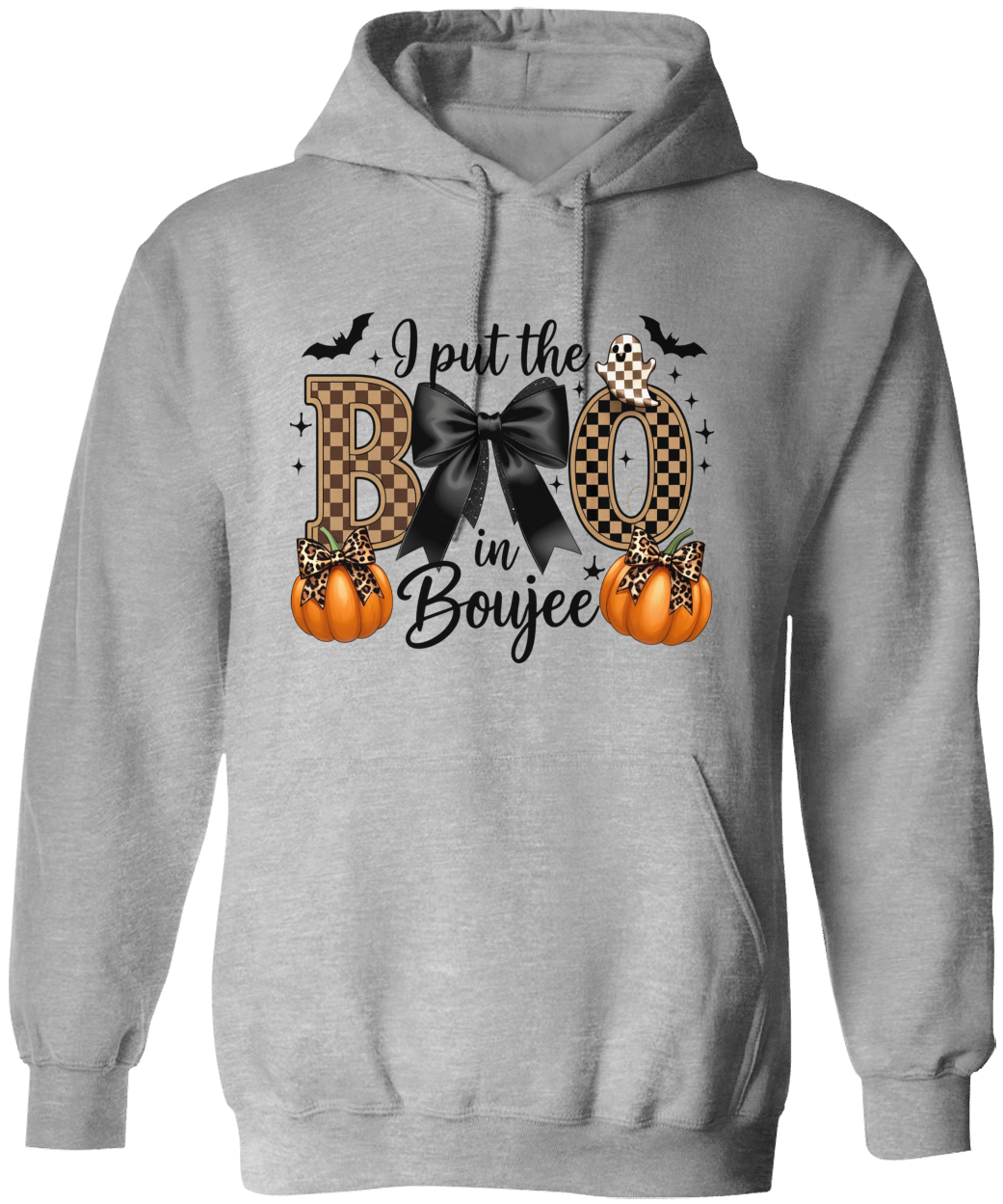 I Put the Boo in Boujee” Halloween Sweatshirt | Hoodie – Boujee Ghost Graphic – Spooky Chic