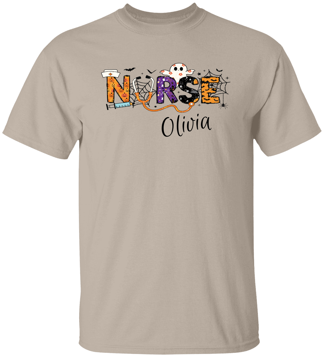 Personalized Spooky Halloween Nurse T-Shirt | Sweatshirt | Hoodie – Custom Name & Creepy Design