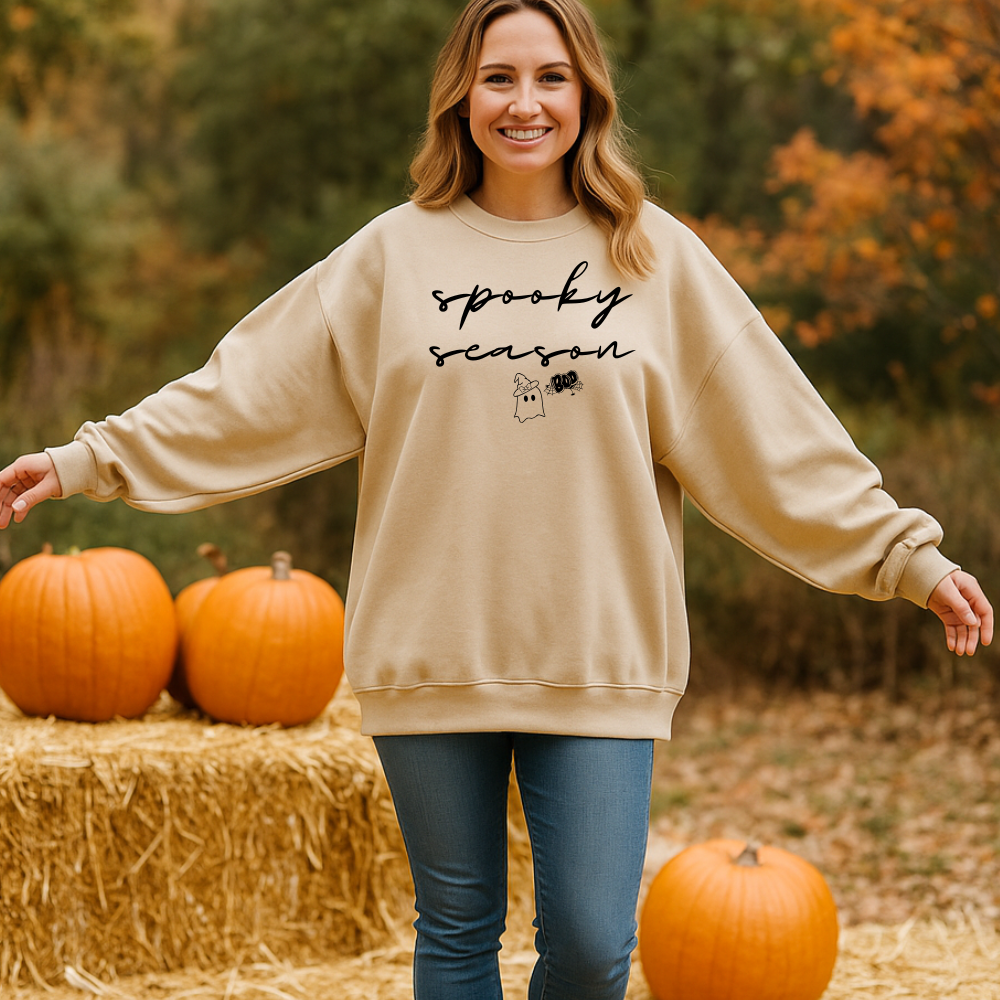 Cute Spooky Season Halloween BOO Sweatshirt For Fall