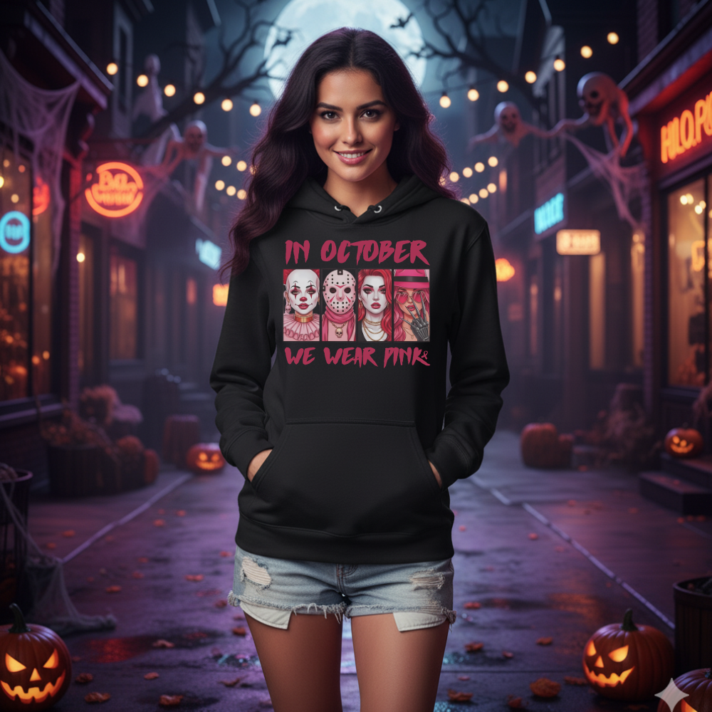 In October We Wear Pink Halloween T-Shirt | Sweatshirt | Hoodie