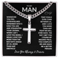 Men's Cross Necklace – Inspirational Gift for Husband or Boyfriend | Love & Faith Message Card