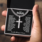 Men's Cross Necklace – Inspirational Gift for Husband or Boyfriend | Love & Faith Message Card