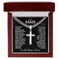 Men's Cross Necklace – Inspirational Gift for Husband or Boyfriend | Love & Faith Message Card