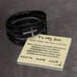 Multi Layer Retro Son PU Leather Bracelet Faith Hope Love