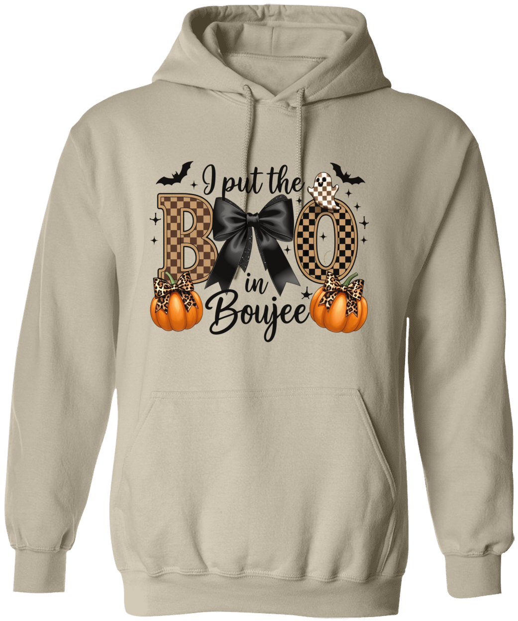 I Put the Boo in Boujee” Halloween Sweatshirt | Hoodie – Boujee Ghost Graphic – Spooky Chic