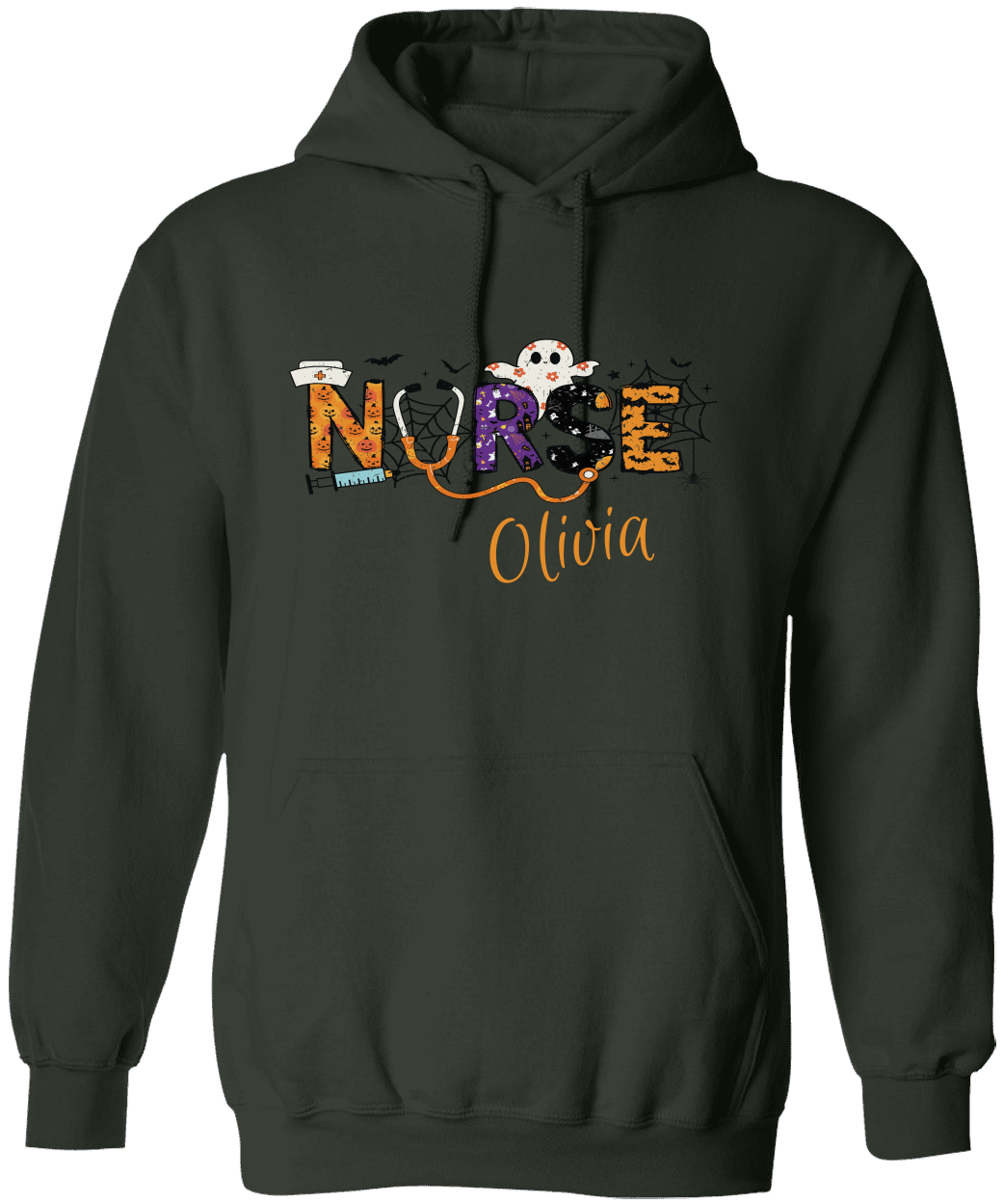 Personalized Spooky Halloween Nurse T-Shirt | Sweatshirt | Hoodie – Custom Name & Creepy Design