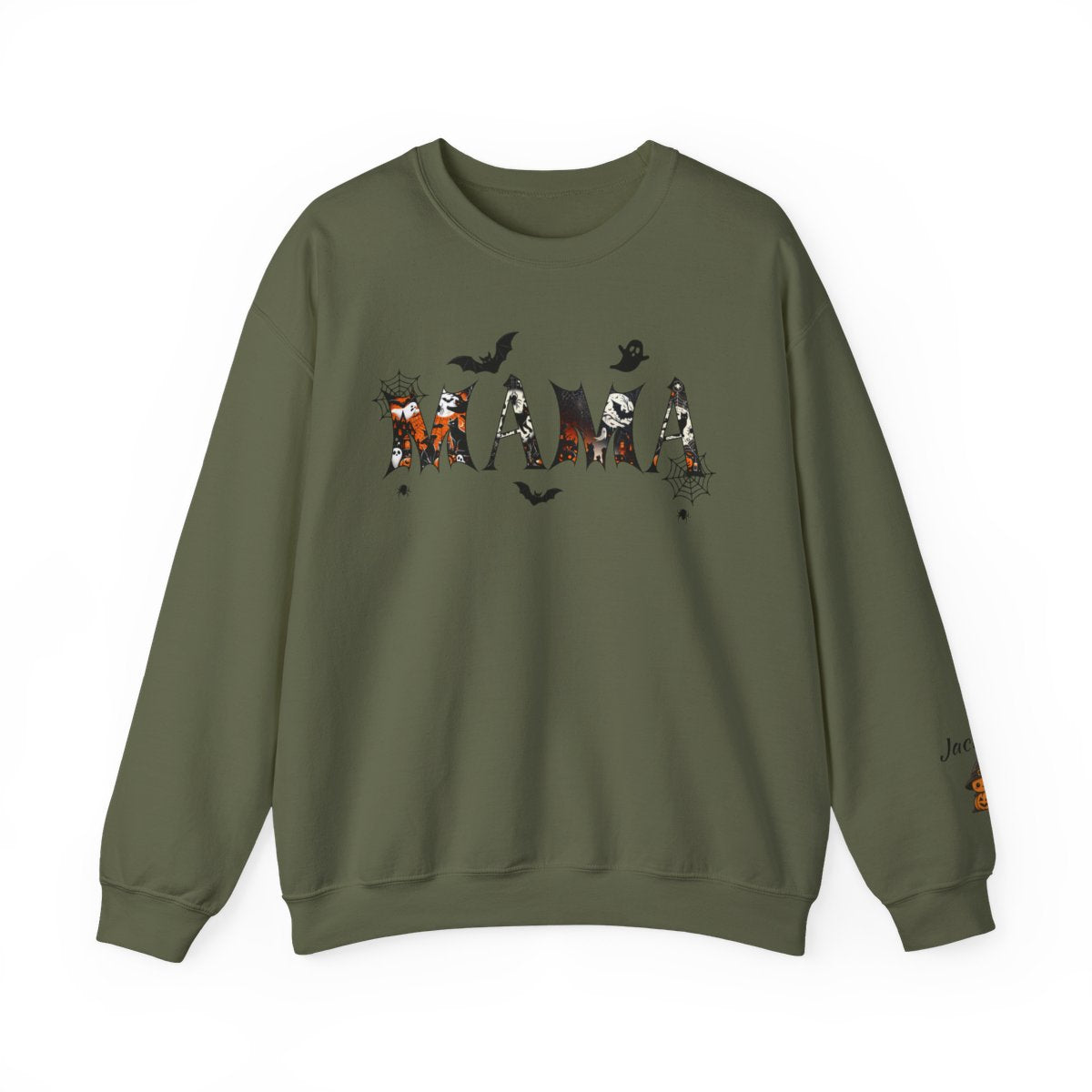 Personalized Halloween MAMA Sweatshirt with Kids' Names – Custom Fall Family Gift