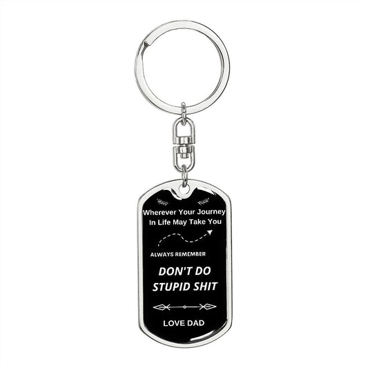Key Chain for Drivers Love Dad, Funny Gift for Your Kids, Don't Do Stupid Shit, Gift For Teenagers, 1st Car Key Chain, Drivers License Gift