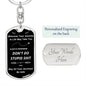Key Chain for Drivers, Funny Gift for Your Kids, Don't Do Stupid Shit, Gift For Teenagers, 1st Car Key Chain, Drivers License Gift