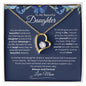 To My Daughter Love Mom Heart Necklace