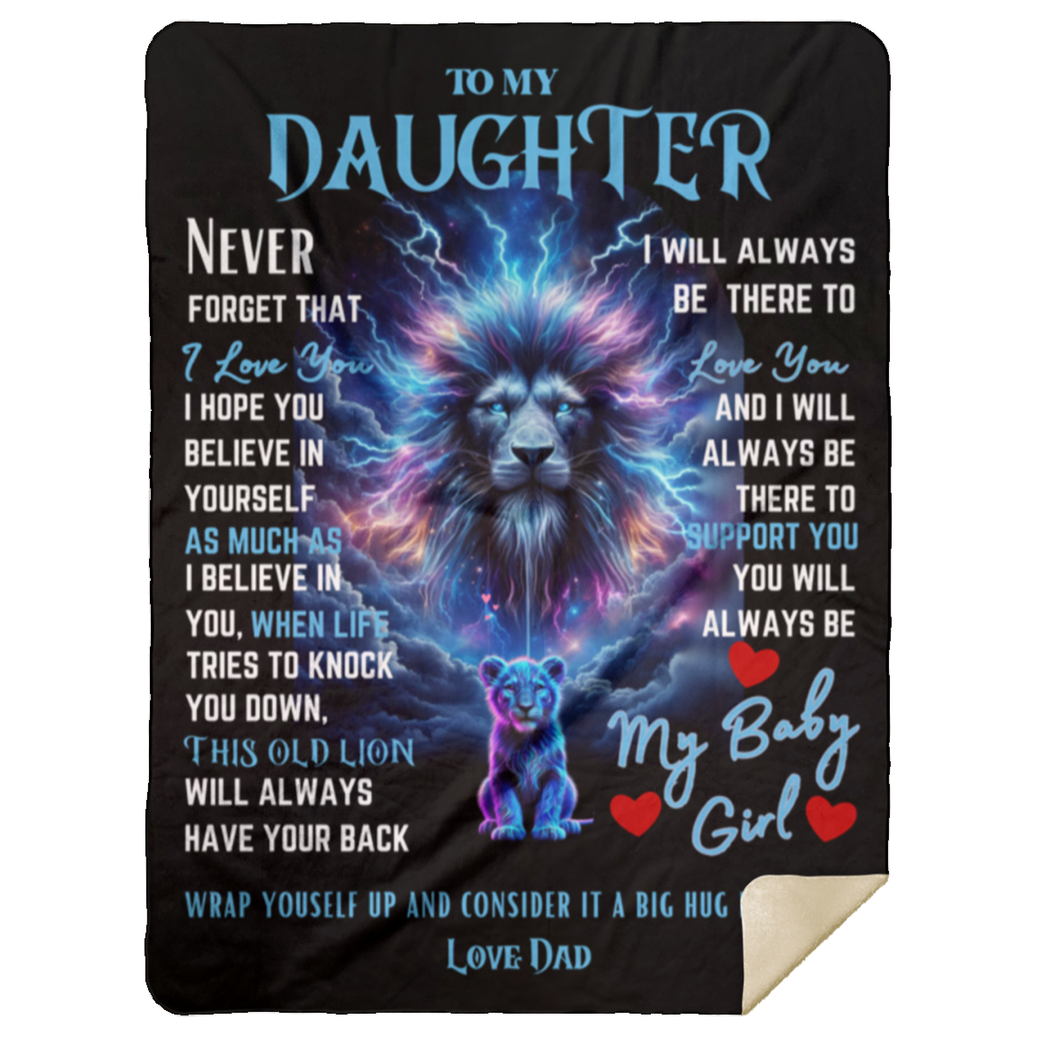 To My Daughter Never Forget Lion Electric Blanket