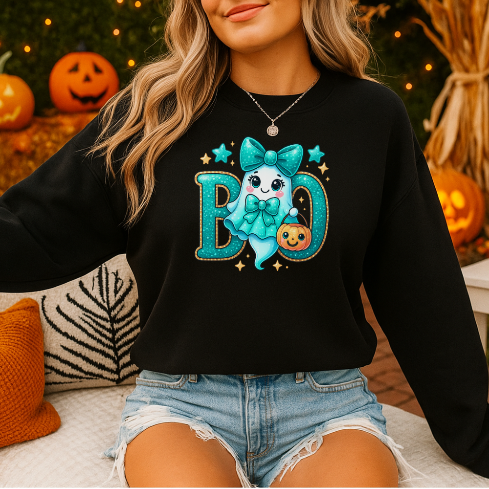 Cute Boo Halloween Pumpkin Sweatshirt & Hoodie – Fun Ghost & Pumpkin Pullover for Fall