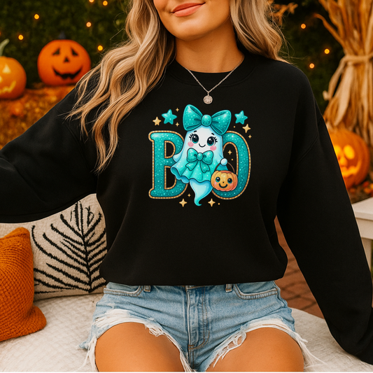 Cute Boo Halloween Pumpkin Sweatshirt & Hoodie – Fun Ghost & Pumpkin Pullover for Fall