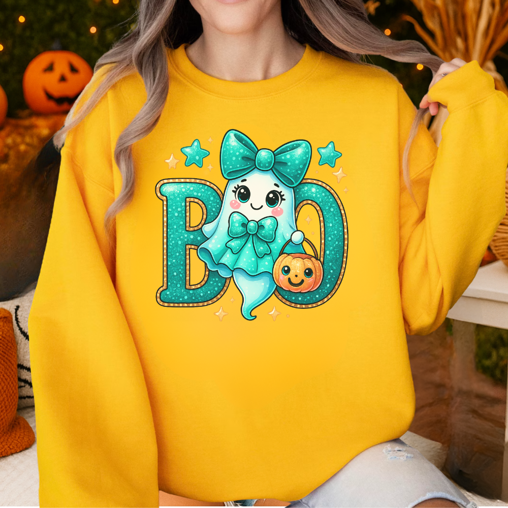 Cute Boo Halloween Pumpkin Sweatshirt & Hoodie – Fun Ghost & Pumpkin Pullover for Fall