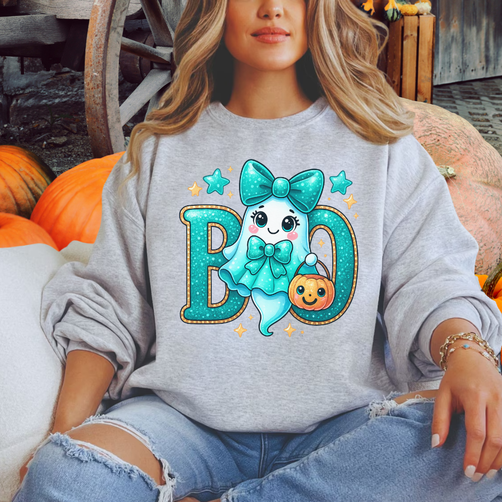Cute Boo Halloween Pumpkin Sweatshirt & Hoodie – Fun Ghost & Pumpkin Pullover for Fall