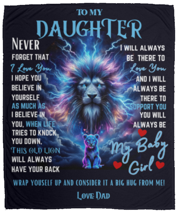 To My Daughter Never Forget Lion Electric Blanket