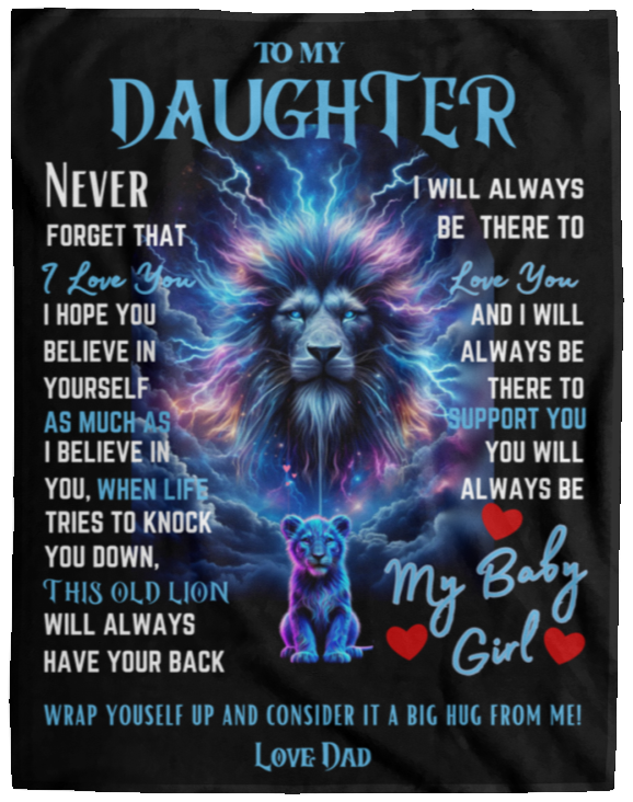 To My Daughter Never Forget Lion Electric Blanket