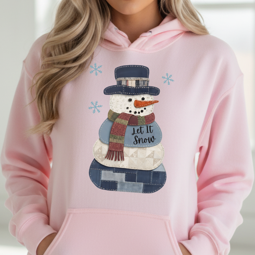 Faux Patchwork Snowman Christmas Sweatshirt | Hoodie