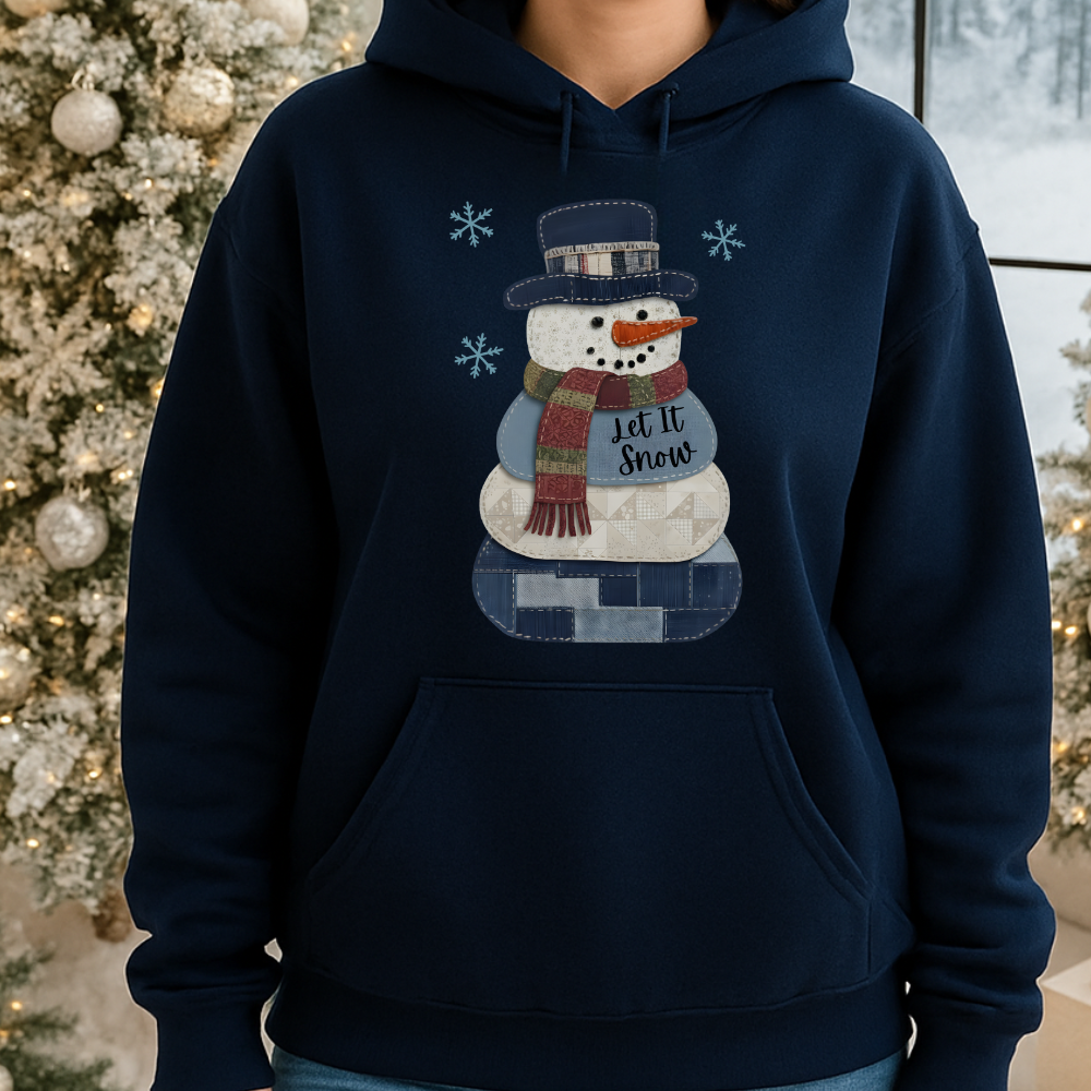 Faux Patchwork Snowman Christmas Sweatshirt | Hoodie