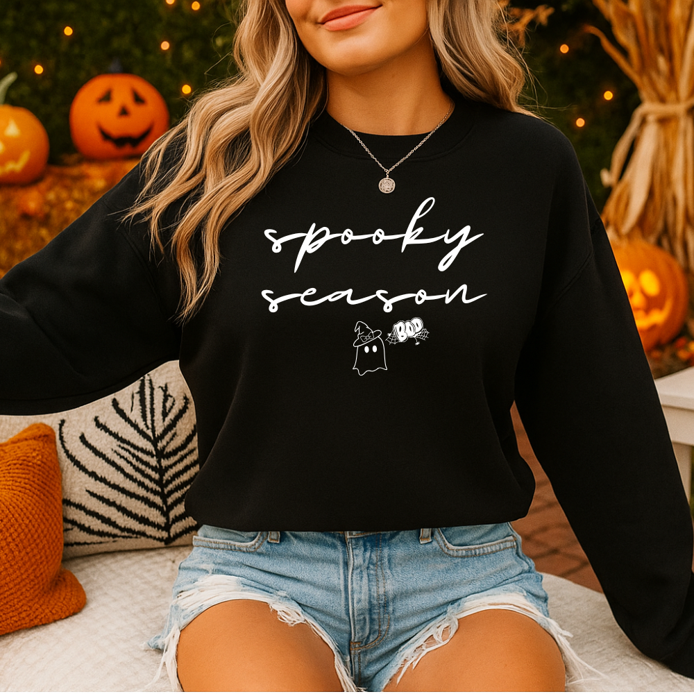Cute Spooky Season Halloween BOO Sweatshirt For Fall