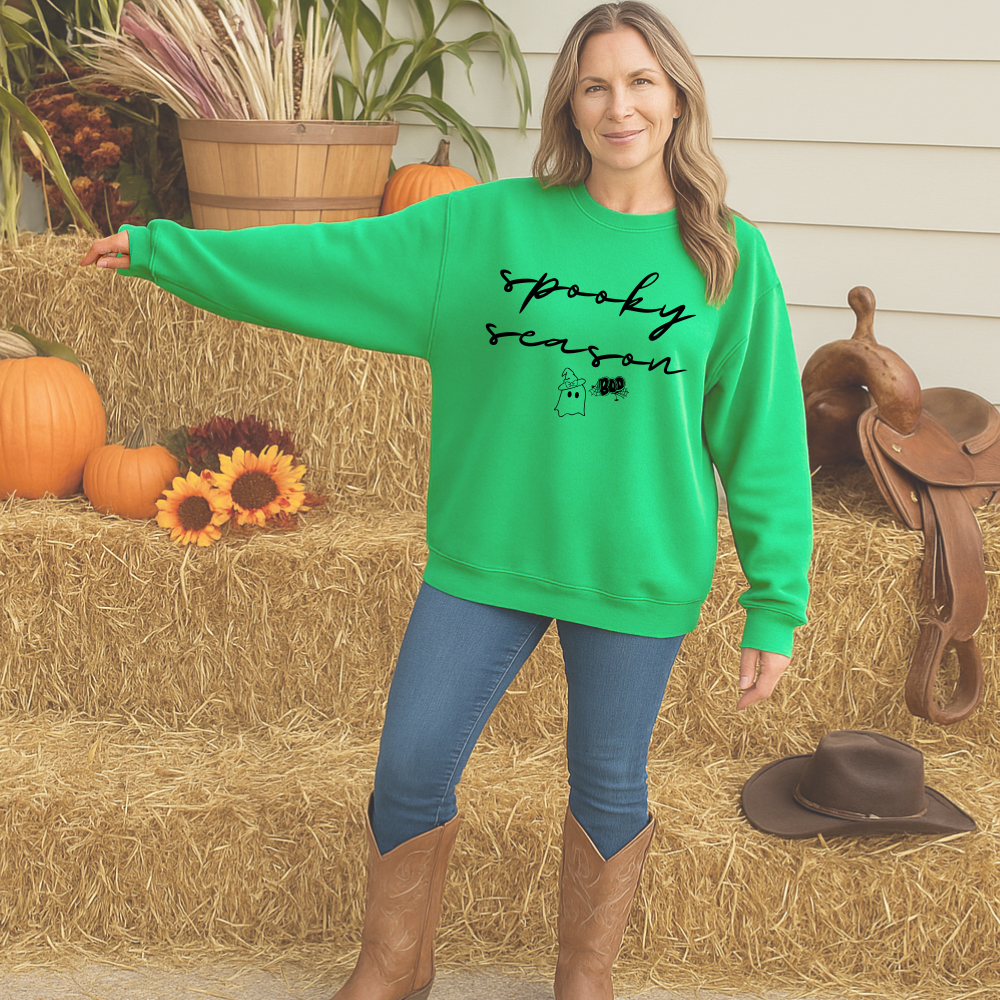 Cute Spooky Season Halloween BOO Sweatshirt For Fall