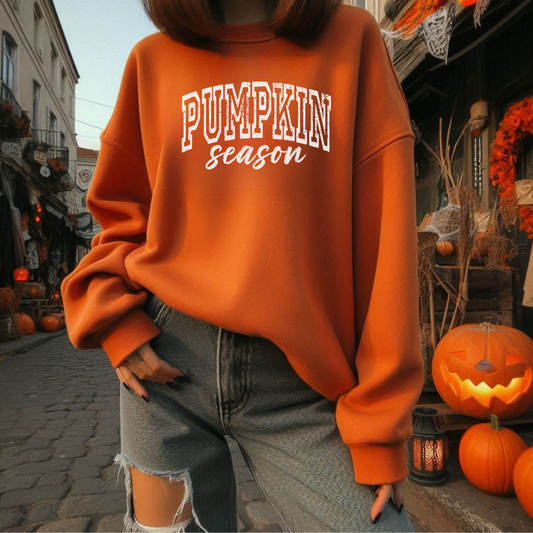 Pumpkin Season Cozy Fall Pullover — Perfect Halloween / Thanksgiving Sweatshirt