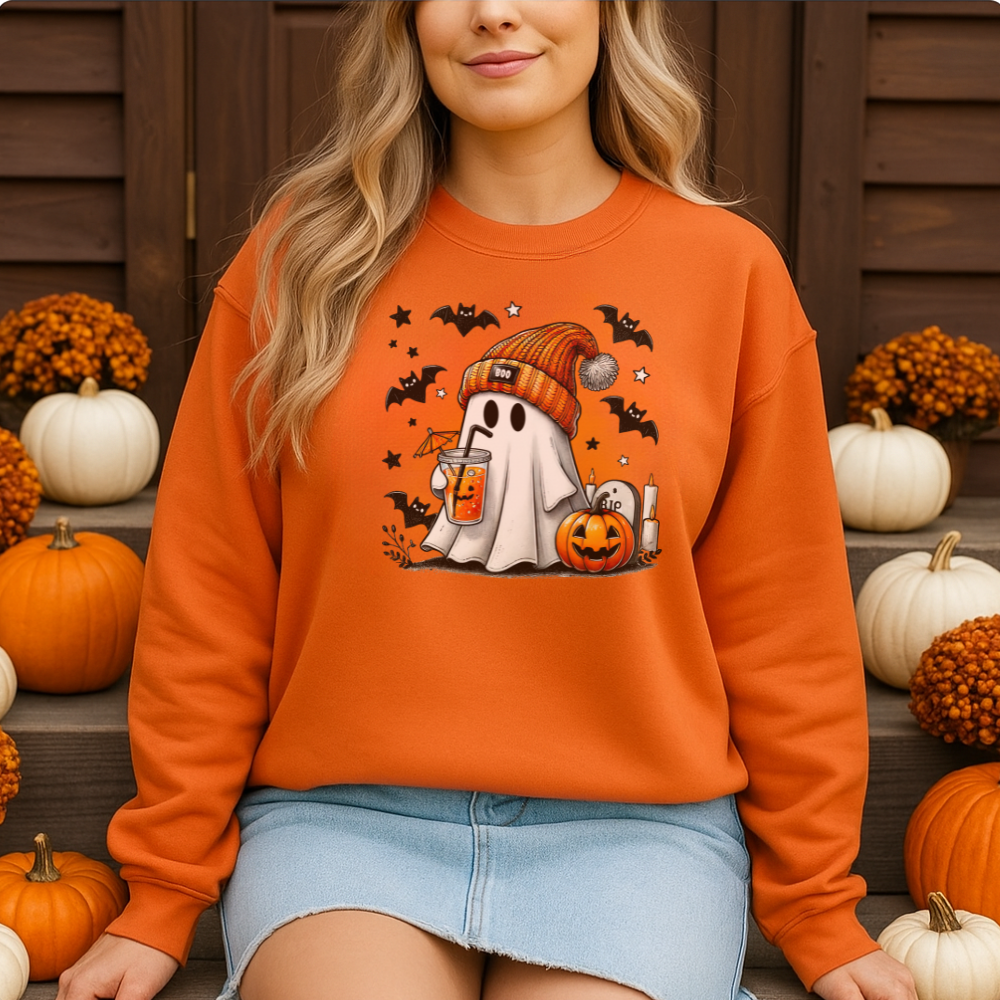 Cute Ghost Halloween Sweatshirt & Hoodie | Spooky Season Ghost Pullover