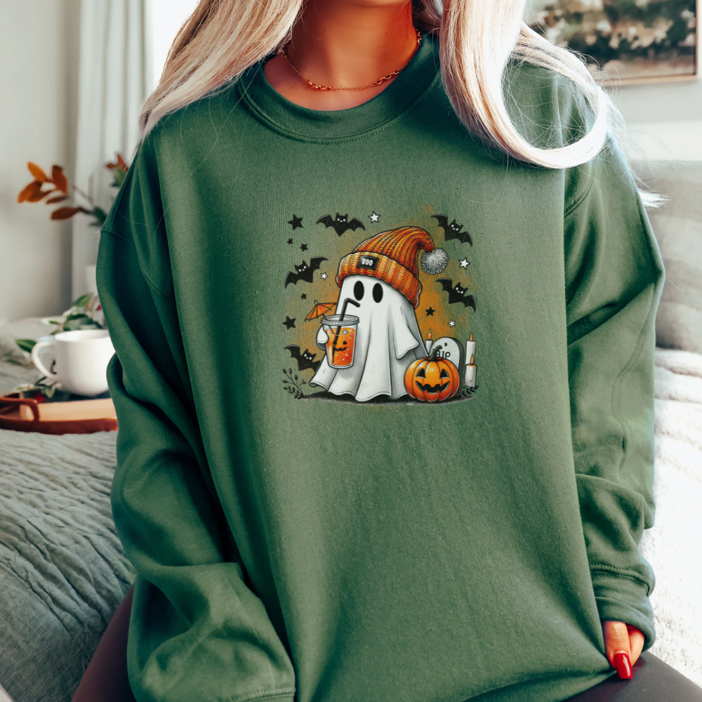 Cute Ghost Halloween Sweatshirt & Hoodie | Spooky Season Ghost Pullover
