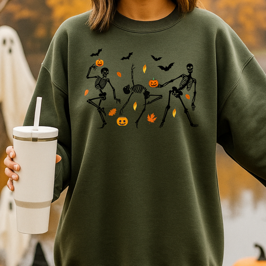 Halloween Dancing Skeletons Cute Sweatshirt | Hoodie