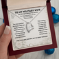 To My Military Wife Heart Necklace – The Strength Behind the Service Gift