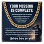 Military Retirement Necklace – Your Mission Is Complete, Welcome Home for Good