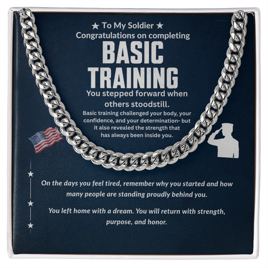 To My Soldier Basic Training Graduation Necklace – Proud Military Gift for Son, Daughter, Husband or Loved One
