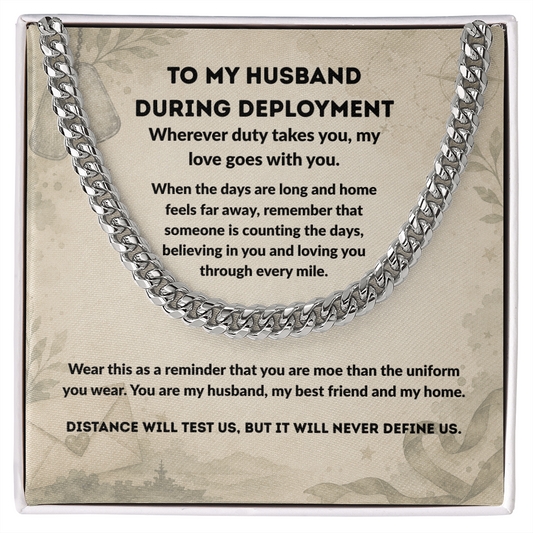 To My Husband During Deployment Necklace – Military Love and Long-Distance Gift