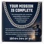 Military Retirement Necklace – Your Mission Is Complete, Welcome Home for Good