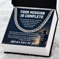 Military Retirement Necklace – Your Mission Is Complete, Welcome Home for Good