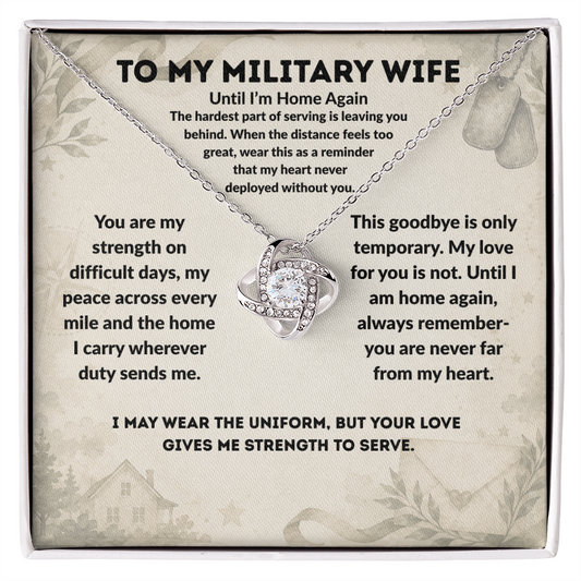 To My Military Wife Deployment Necklace – Until I'm Home Again Love Gift
