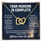 Military Retirement Necklace For Her – Your Mission Is Complete, Welcome Home for Good Gift