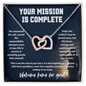 Military Retirement Necklace For Her – Your Mission Is Complete, Welcome Home for Good Gift