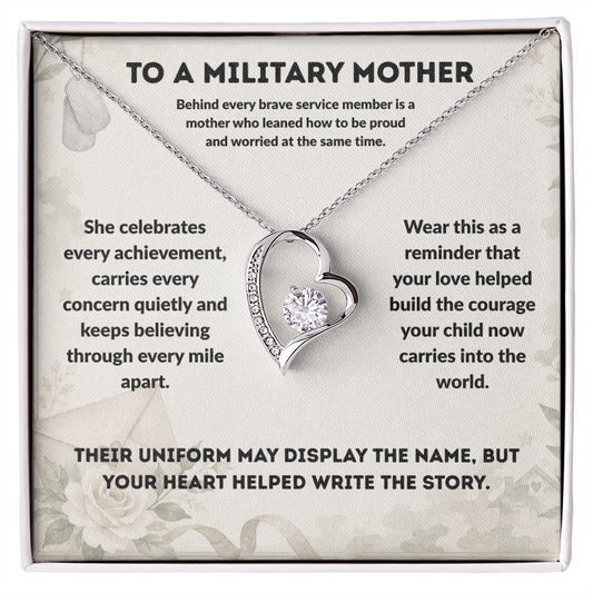 To a Military Mother Necklace – Proud Military Mom Appreciation Gift