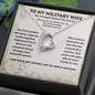 To My Military Wife Heart Necklace – The Strength Behind the Service Gift