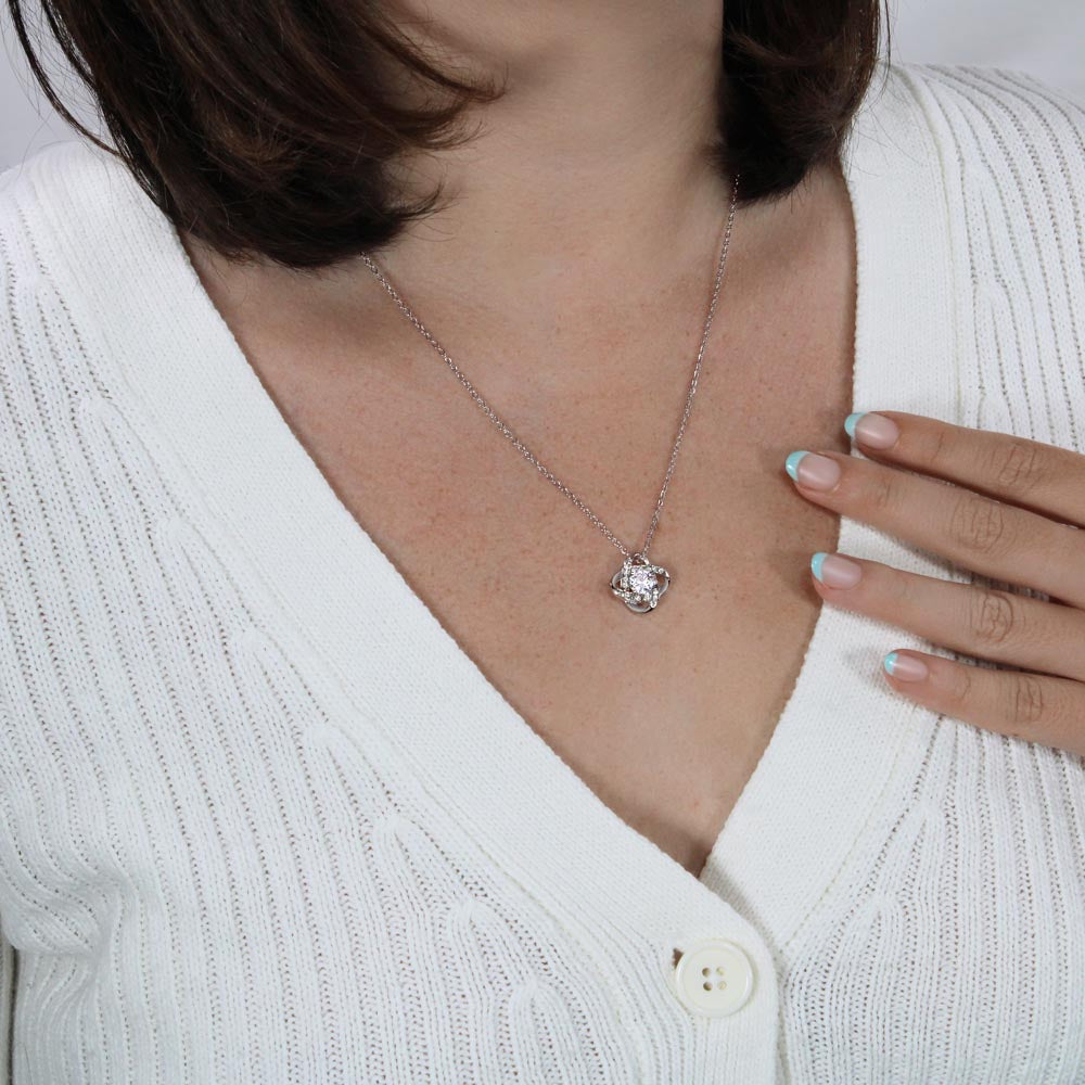 Personalized Graduation Necklace Gift for Her – Custom Name Jewelry, Daughter Graduation Gift 2026, White Gold or Gold Finish, Lighted Box Optionove Knot Necklace (Yellow & White Gold Variants)