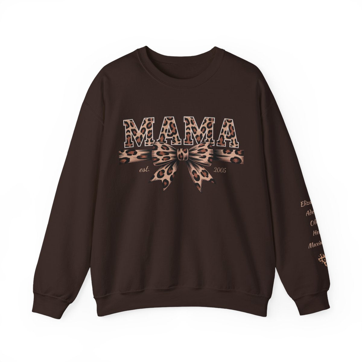 Personalized Leopard MAMA Bow Sweatshirt