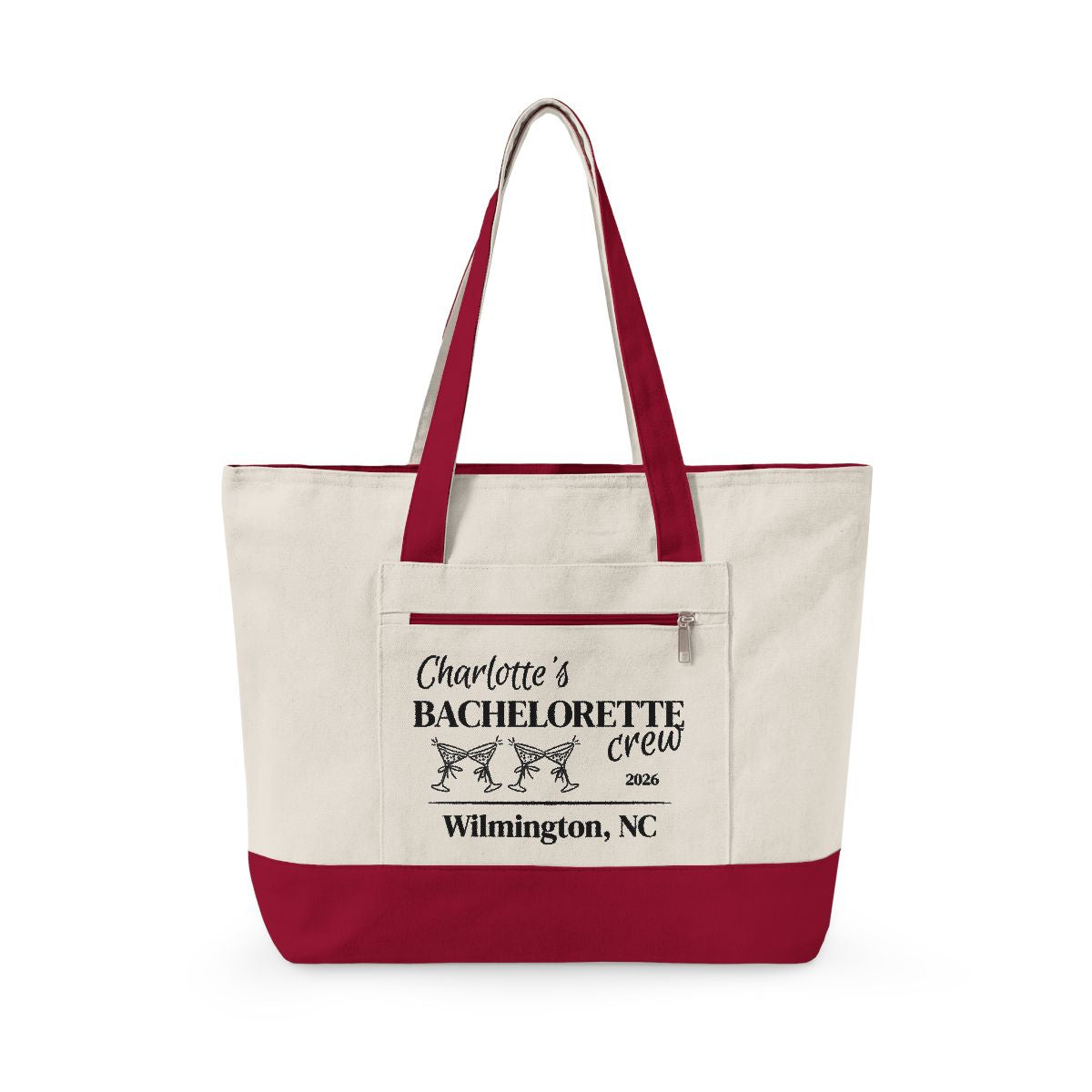 Personalized Bachelorette & Bride Zippered Tote