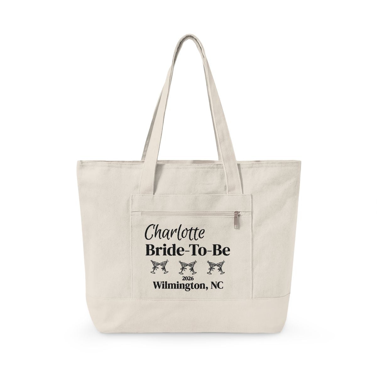 Personalized Bachelorette & Bride Zippered Tote