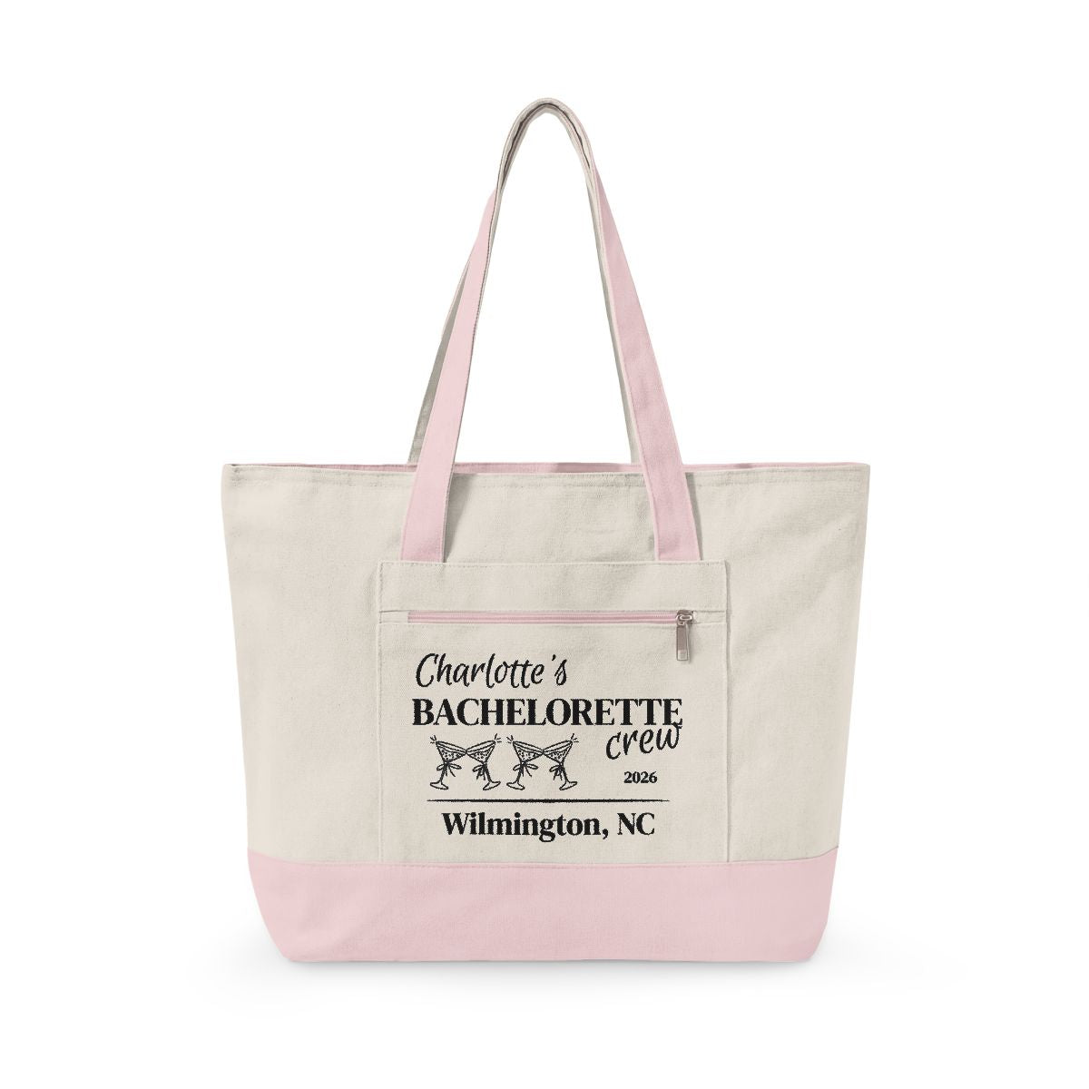 Personalized Bachelorette & Bride Zippered Tote
