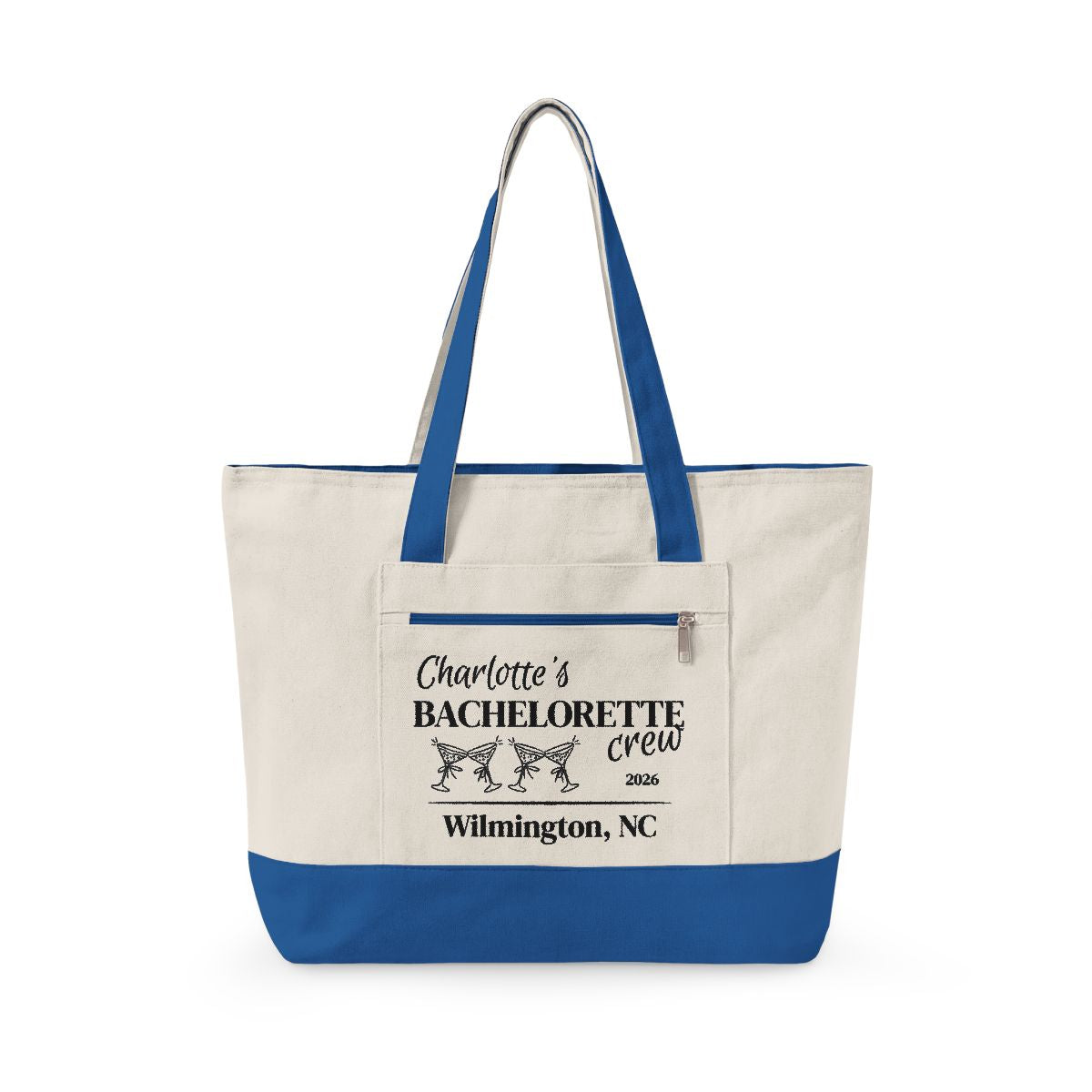 Personalized Bachelorette & Bride Zippered Tote