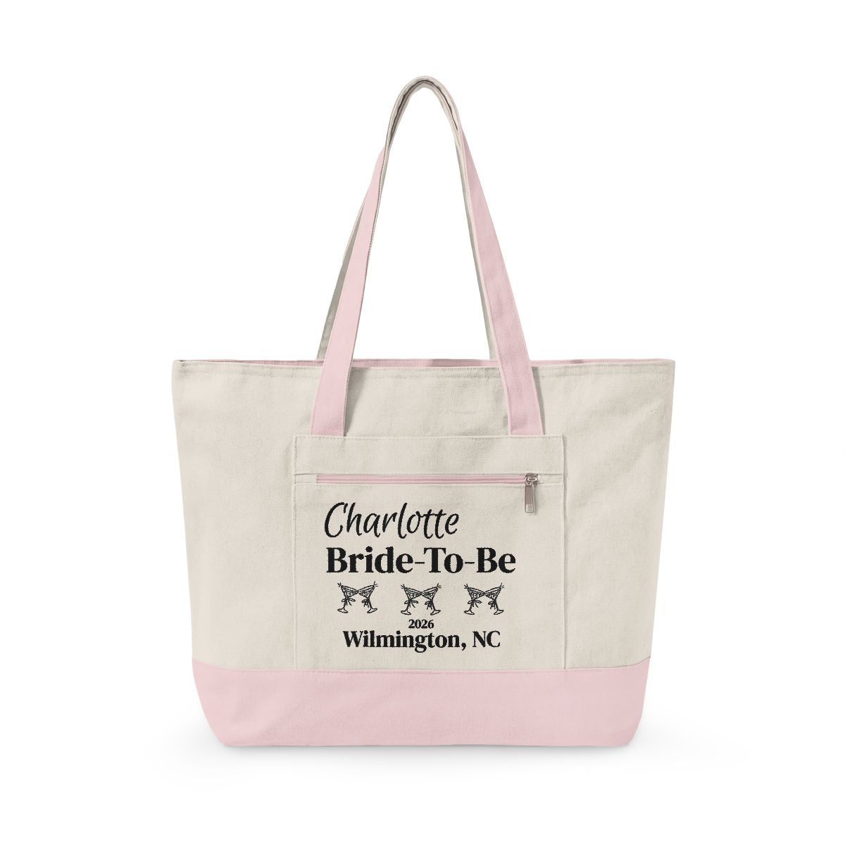 Personalized Bachelorette & Bride Zippered Tote