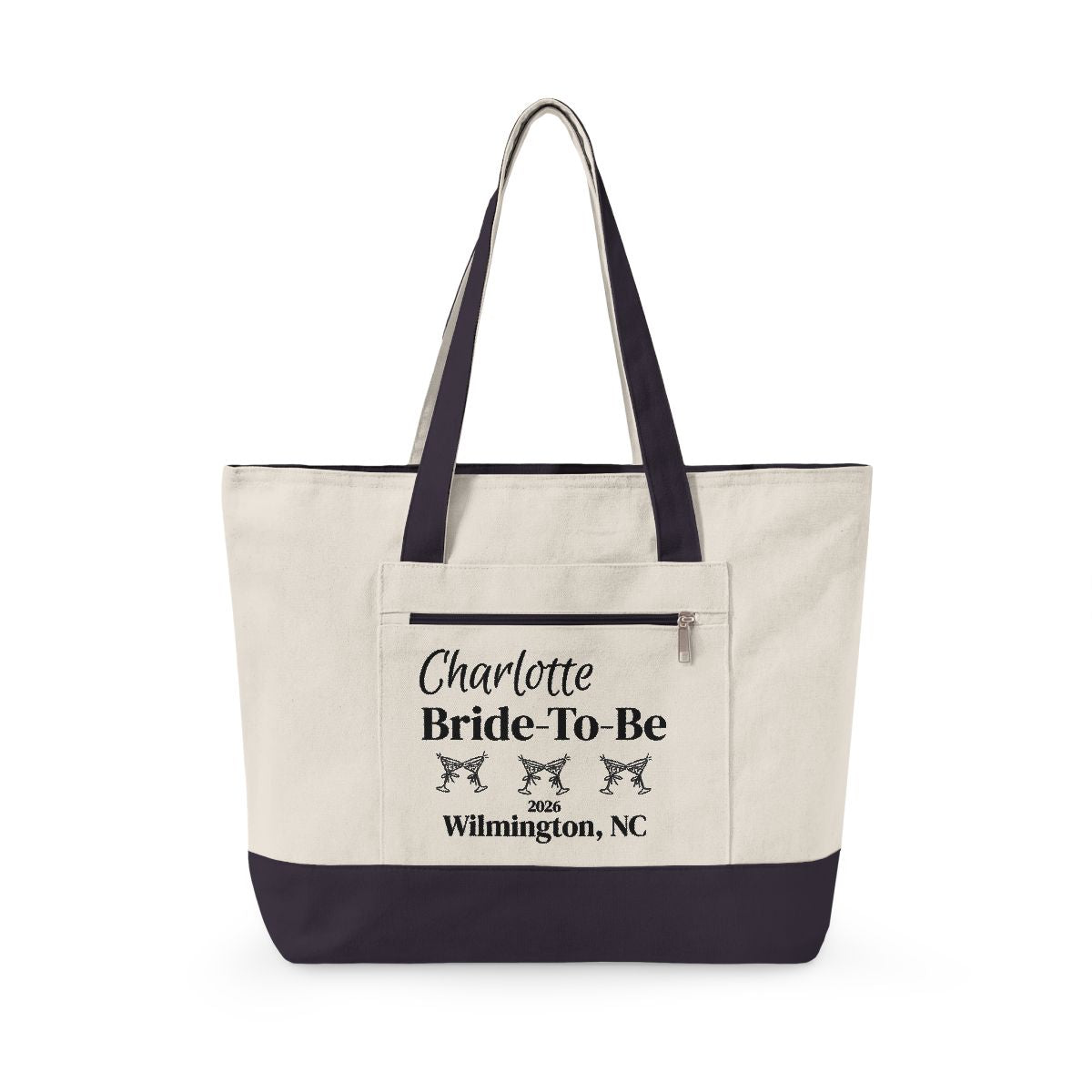 Personalized Bachelorette & Bride Zippered Tote