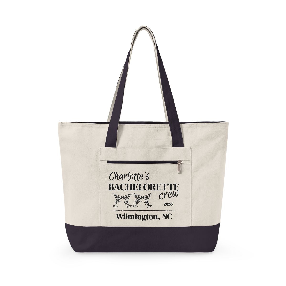 Personalized Bachelorette & Bride Zippered Tote